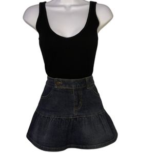 Denim peplum miniskirt